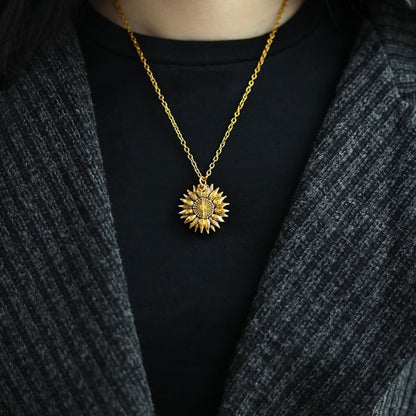Tu es mon rayon de soleil - Collier avec pendentif tournesol