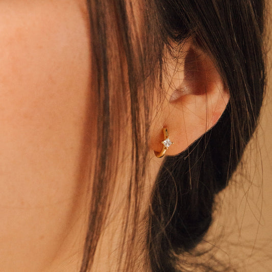 Boucle d'oreille en diamant - Créole scintillante