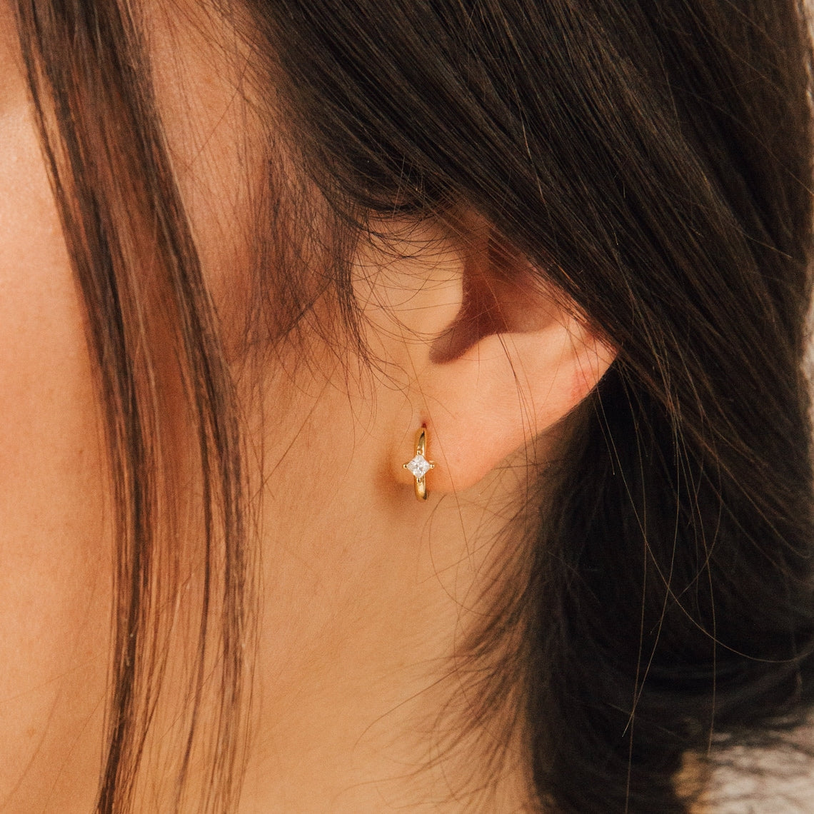Boucle d'oreille en diamant - Créole scintillante