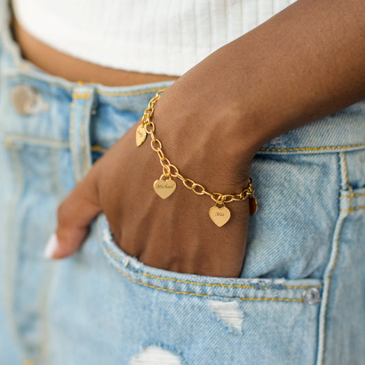 Collier en cœur personnalisé - Bracelet à maillons