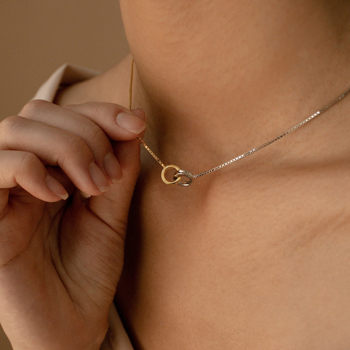 Collier Cercle Éternel - Collier Cercle Entrelacé