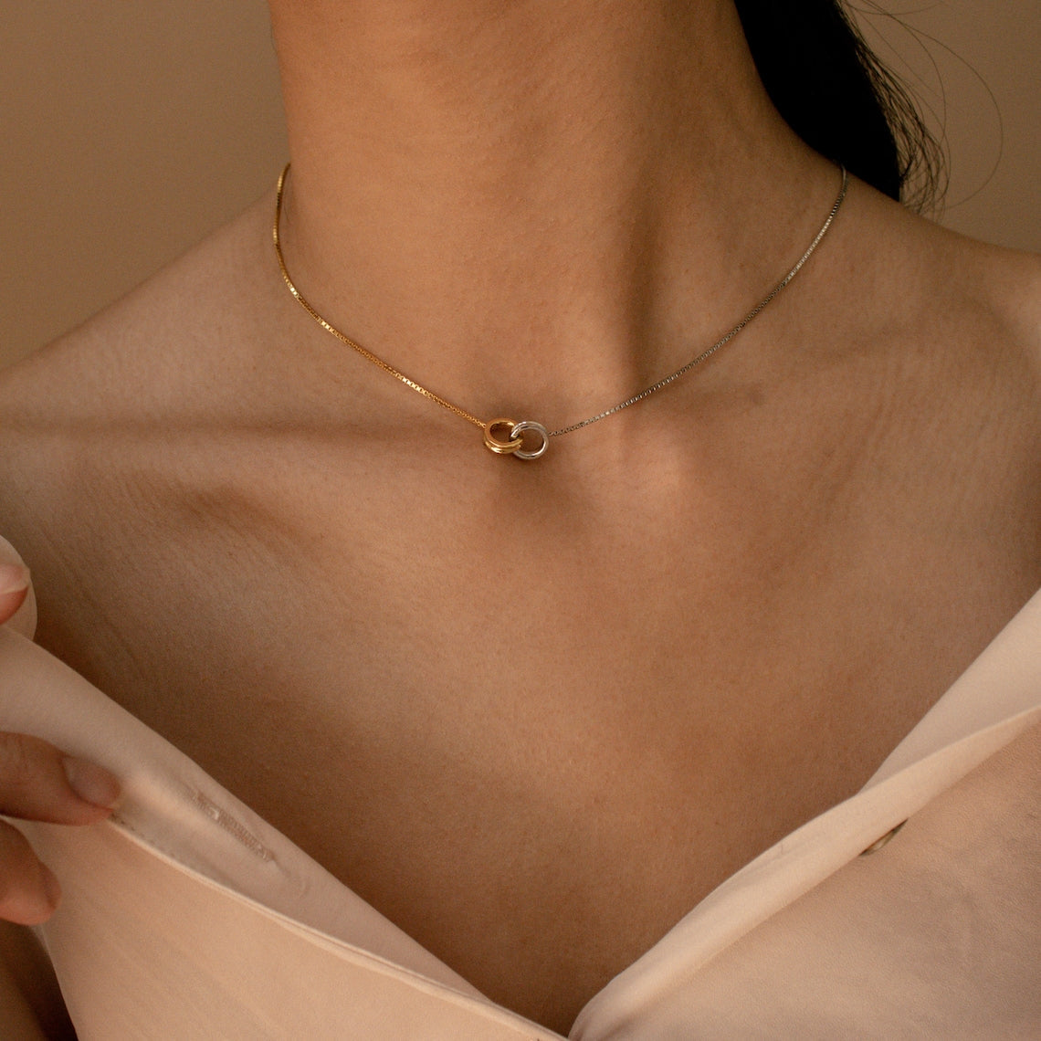 Collier Cercle Éternel - Collier Cercle Entrelacé