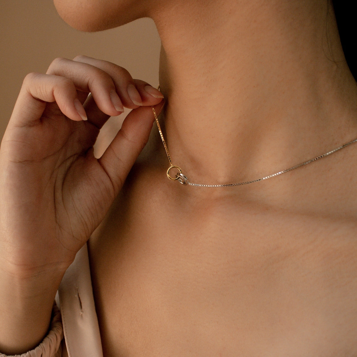 Collier Cercle Éternel - Collier Cercle Entrelacé