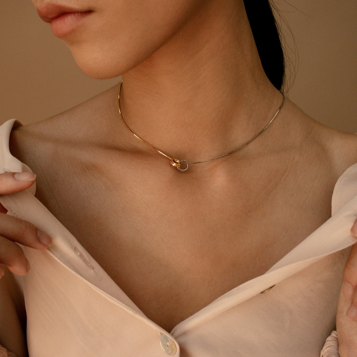 Collier Cercle Éternel - Collier Cercle Entrelacé