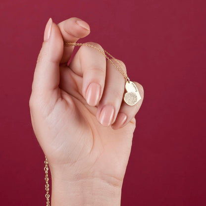 Collier personnalisé avec empreinte de doigt en forme de cœur et nom