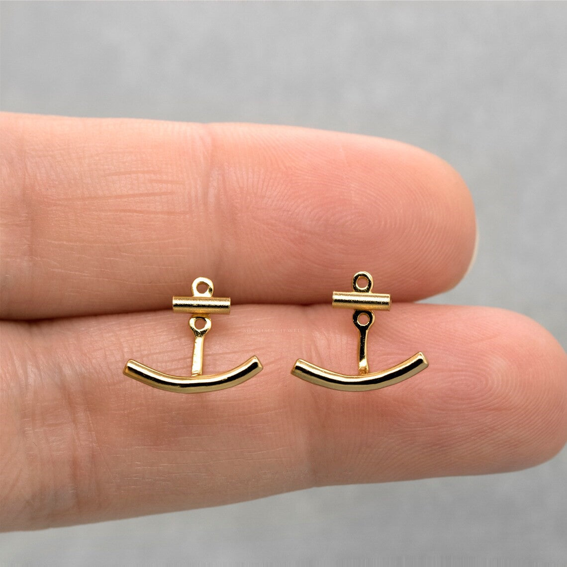 Boucles d'oreilles Hugger pour lobes d'oreilles avec veste en barre