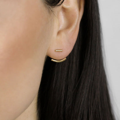 Boucles d'oreilles Hugger pour lobes d'oreilles avec veste en barre