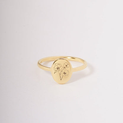Bague naissance fleur - Bague délicate personnalisée