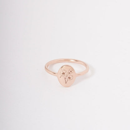 Bague naissance fleur - Bague délicate personnalisée