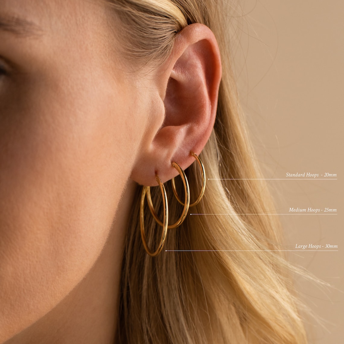 Créoles légères - Boucles d'oreilles en or et argent (ensemble de 4)
