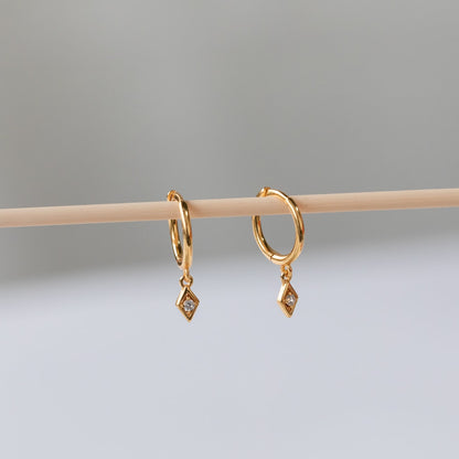 Boucles d'oreilles pendantes - Boucles d'oreilles délicates en diamant