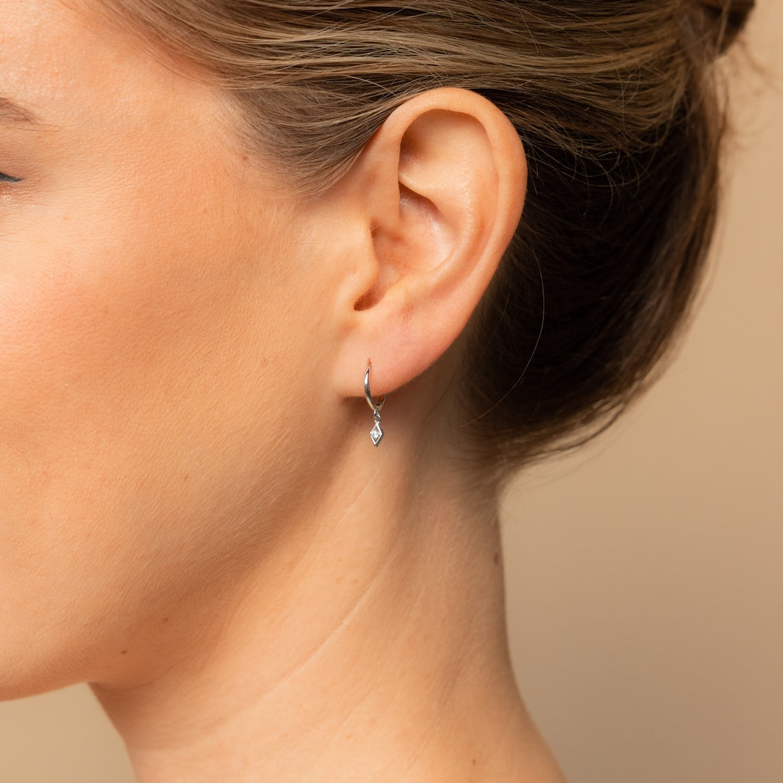 Boucles d'oreilles pendantes - Boucles d'oreilles délicates en diamant
