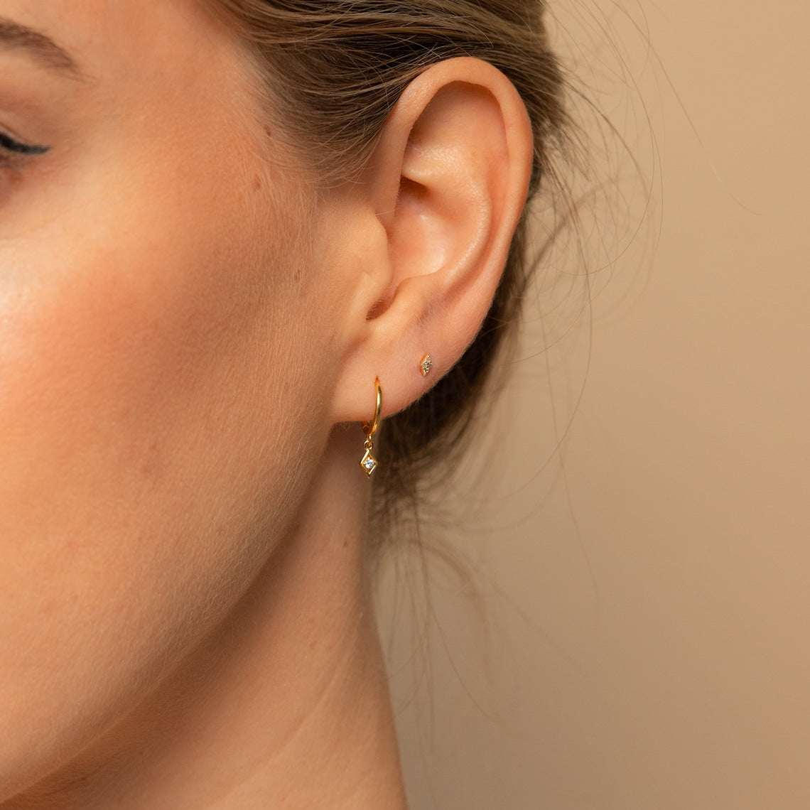Boucles d'oreilles pendantes - Boucles d'oreilles délicates en diamant