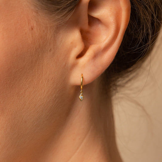 Boucles d'oreilles pendantes - Boucles d'oreilles délicates en diamant