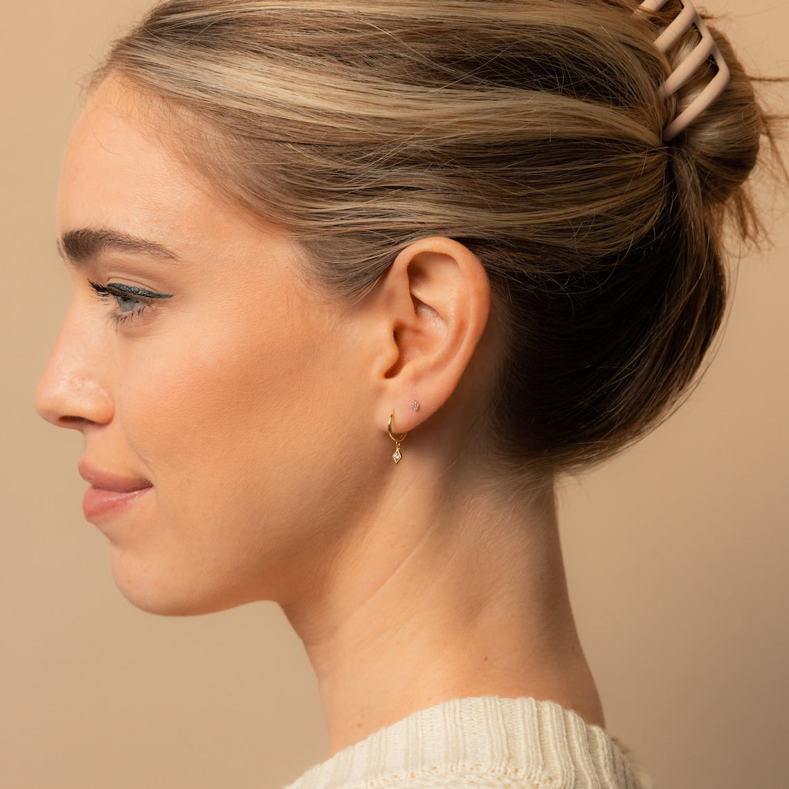 Boucles d'oreilles pendantes - Boucles d'oreilles délicates en diamant