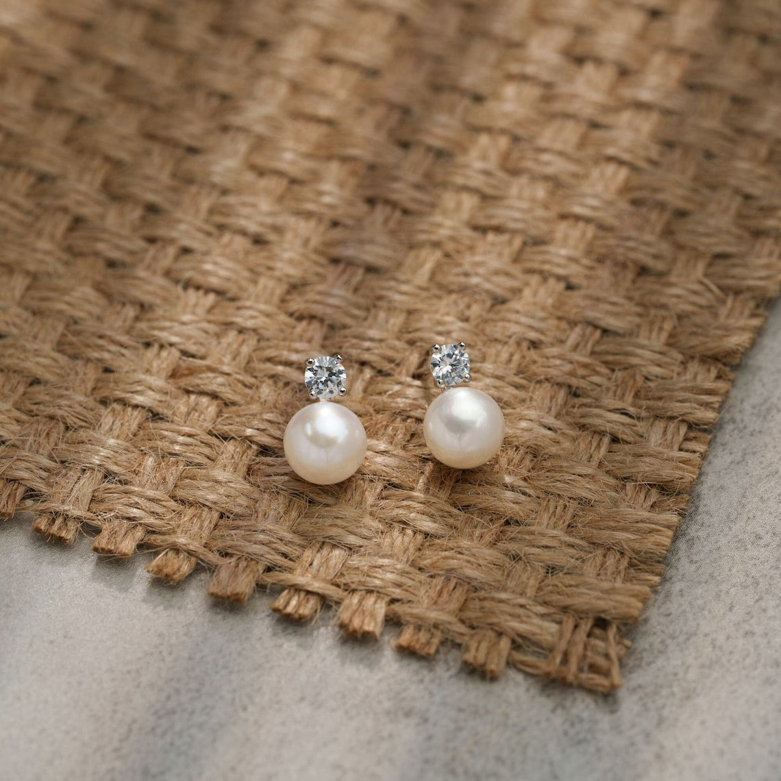 Boucles d'oreilles perles - Boucles d'oreilles CZ délicates