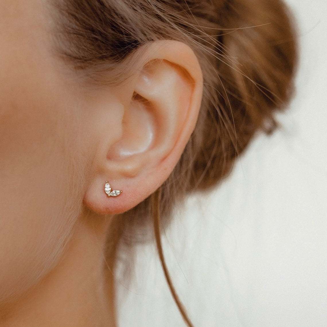 Set de boucles d'oreilles 4 pièces - Zirconia géométrique en forme de marquise et fleur