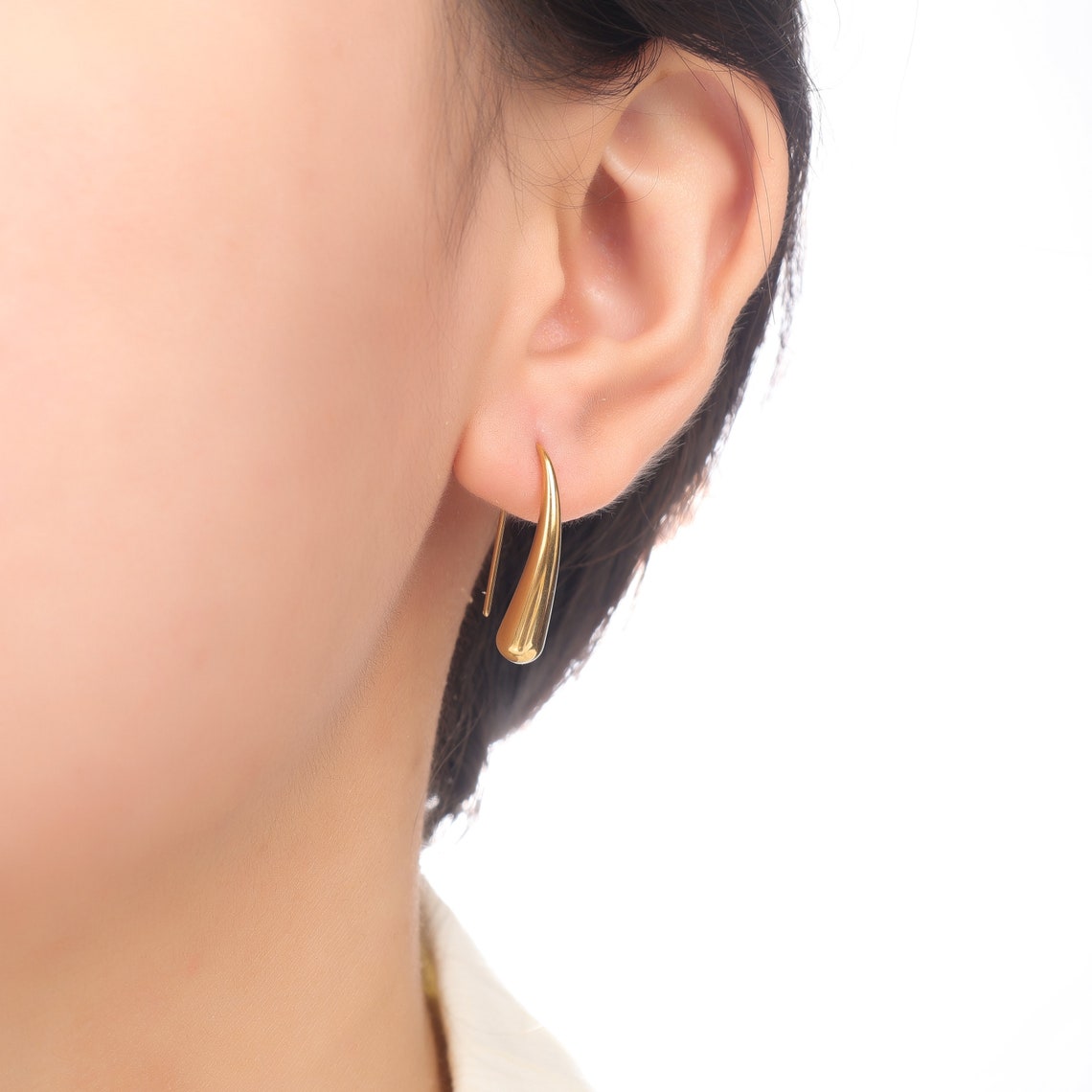 Gouttes d'eau - Boucles d'oreilles à crochets français