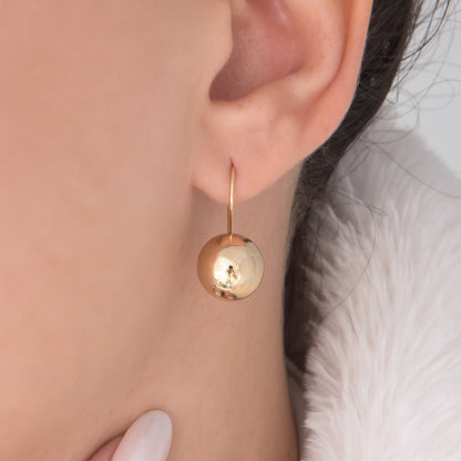 Boucles d'oreilles à boules - Crochets d'oreilles ronds brillants