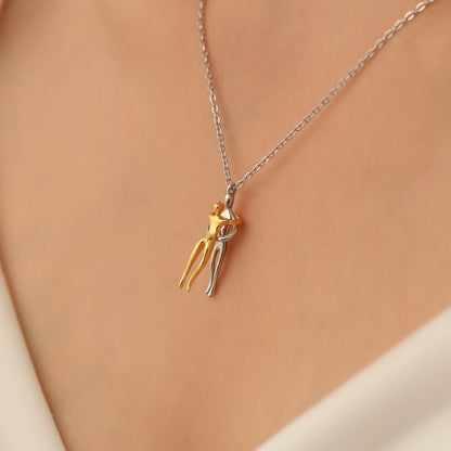 Pendentif Love Hug - Collier Couple Enlacé
