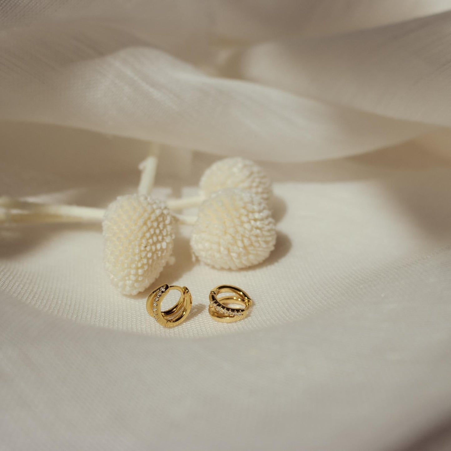 Duo Huggies - Boucles d’oreilles duo en zirconium