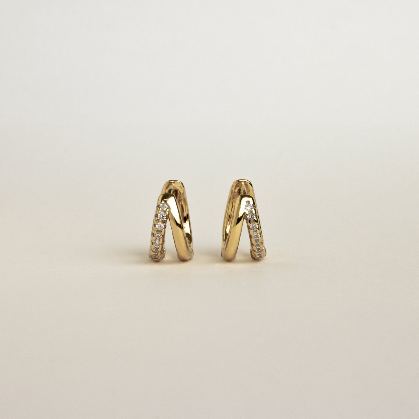 Duo Huggies - Boucles d’oreilles duo en zirconium