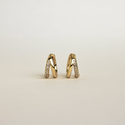 Duo Huggies - Boucles d’oreilles duo en zirconium