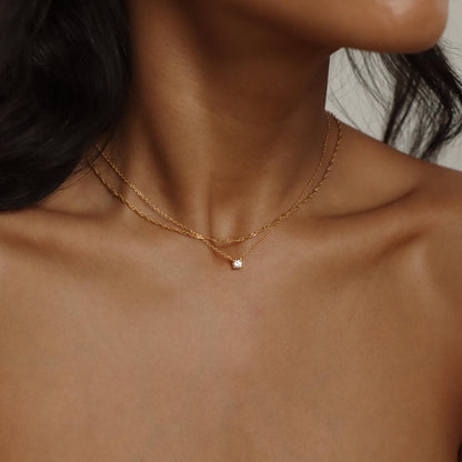 Collier délicat en diamant - Collier orné de pierres