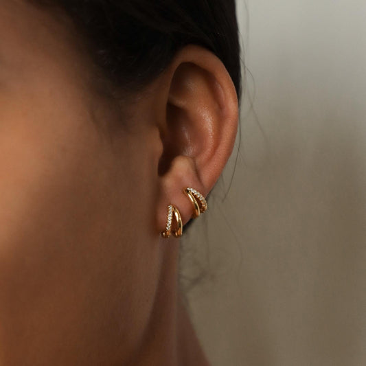 Duo Huggies - Boucles d’oreilles duo en zirconium
