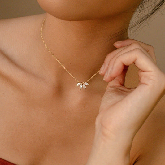 Collier diamant marquise - Pendentif marquise incrusté