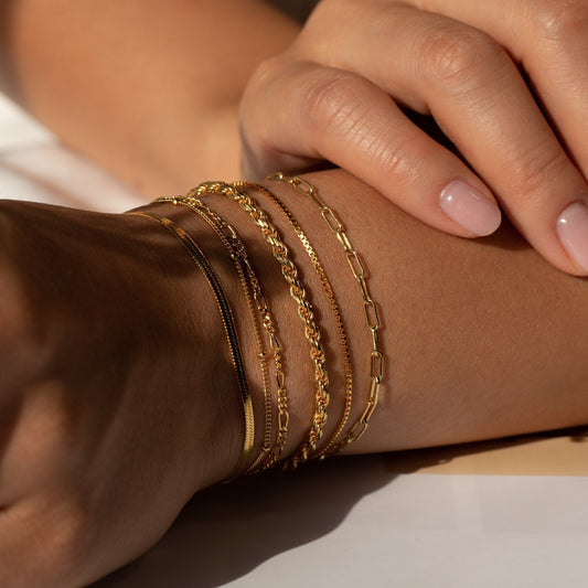 Bracelets en chaîne - Bracelets superposés minimalistes