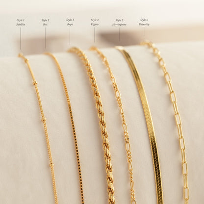 Bracelets en chaîne - Bracelets superposés minimalistes