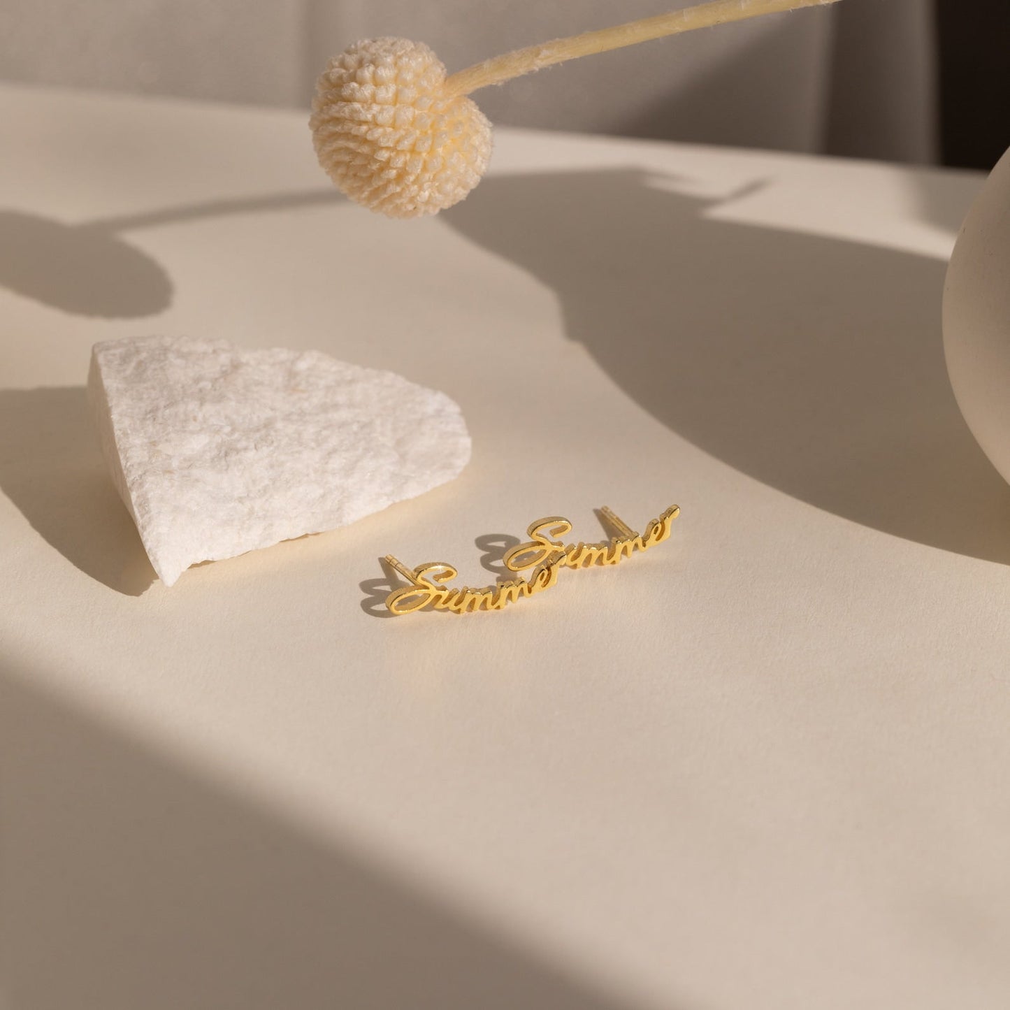 Boucles d'oreilles personnalisées avec nom - Boucles d'oreilles minimalistes
