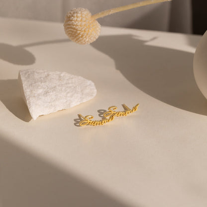 Boucles d'oreilles personnalisées avec nom - Boucles d'oreilles minimalistes