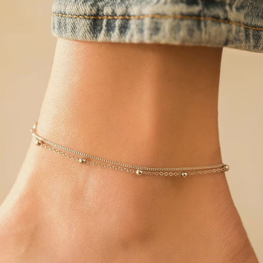Chaîne de cheville en argent 2 styles