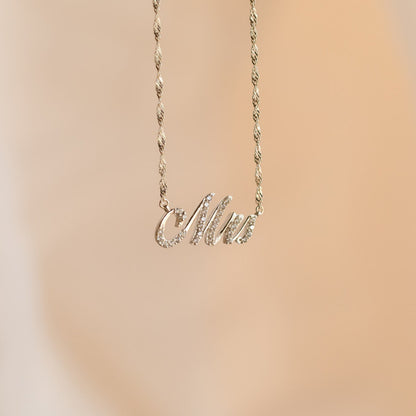 Claire – Collier Prénom Pavé Brillant