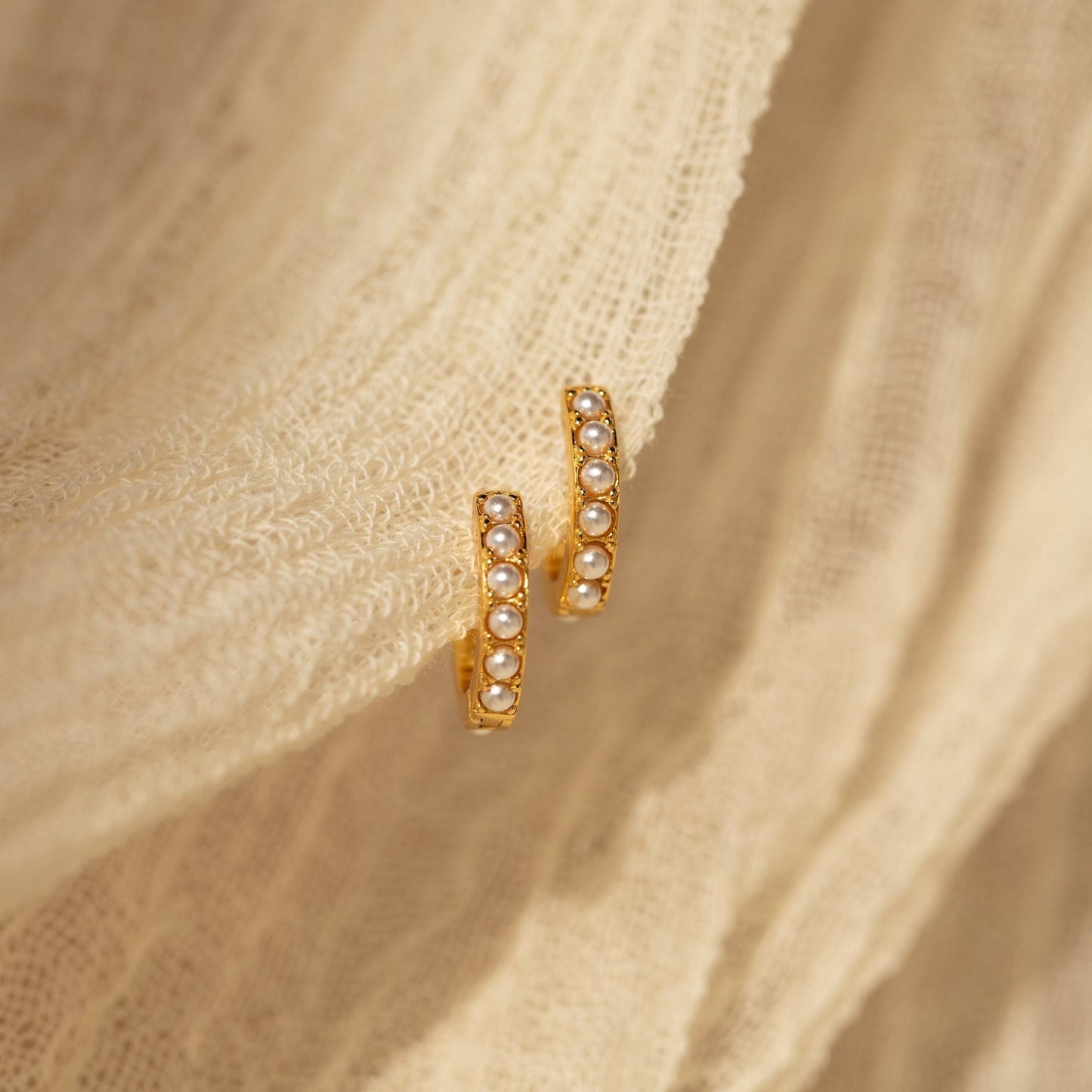 Perles ornées Boucles d'oreilles - Boucles d'oreilles Huggies perles