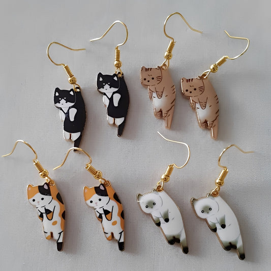 Kate – Boucles d'Oreilles Danglantes Chat
