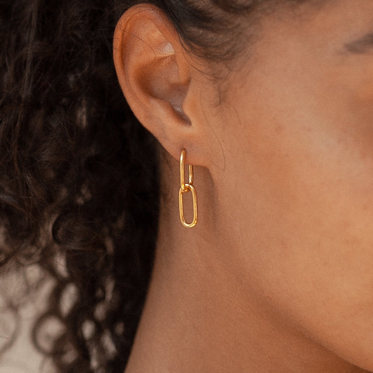 Boucles d'oreilles à maillons - Boucles d'oreilles pendantes à deux maillons