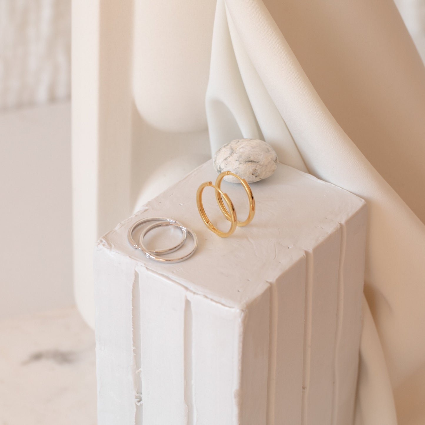 Hoop classique - Boucles d'oreilles midi pendantes