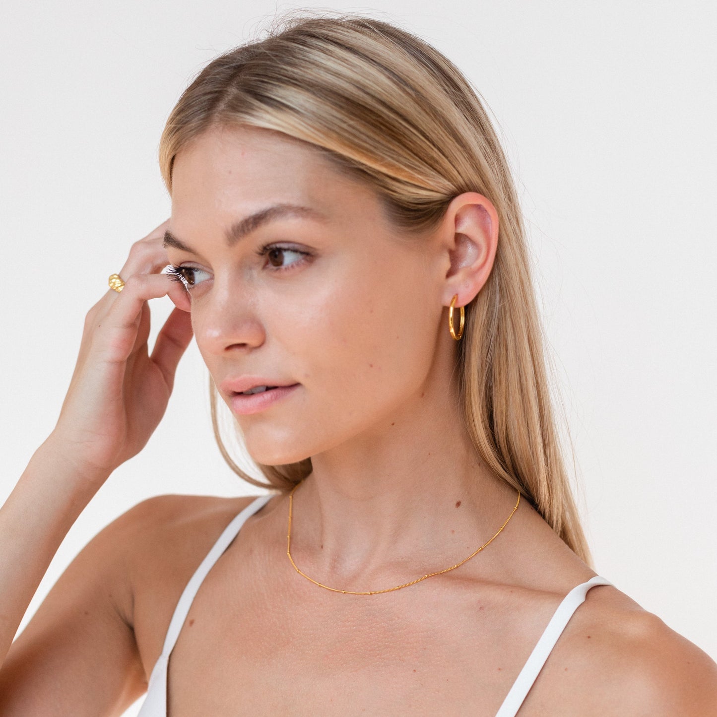 Hoop classique - Boucles d'oreilles midi pendantes