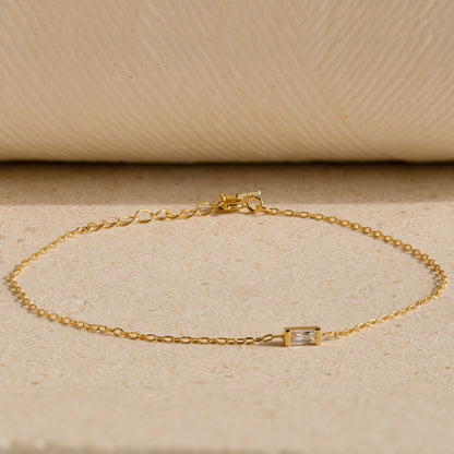 Sophie – Bracelet Baguette avec Pierre de Naissance
