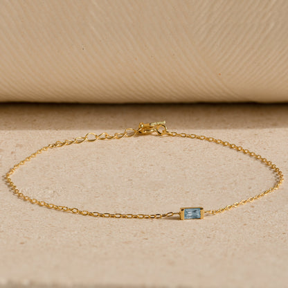 Sophie – Bracelet Baguette avec Pierre de Naissance