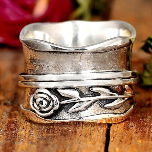 Lilwen – Bague Fleur Vintage en Argent