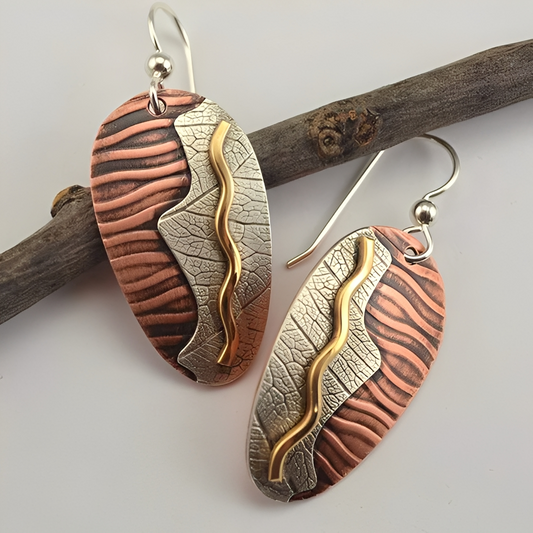 Sahara – Boucles d'Oreilles Vintage en Argent Désertique