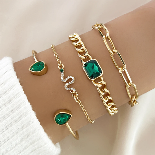 Jade – Set de Bracelets Cristaux Verts