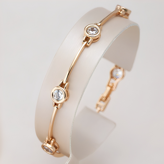 Lucía – Bracelet Élégant en Or avec Cubic Zirconia