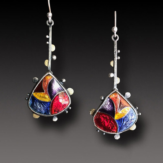 Amara – Boucles d'Oreilles Vintage Multicolores