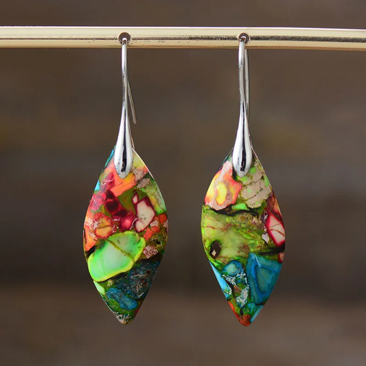 Soraya – Boucles d'Oreilles Vintage avec Pierres de Couleurs