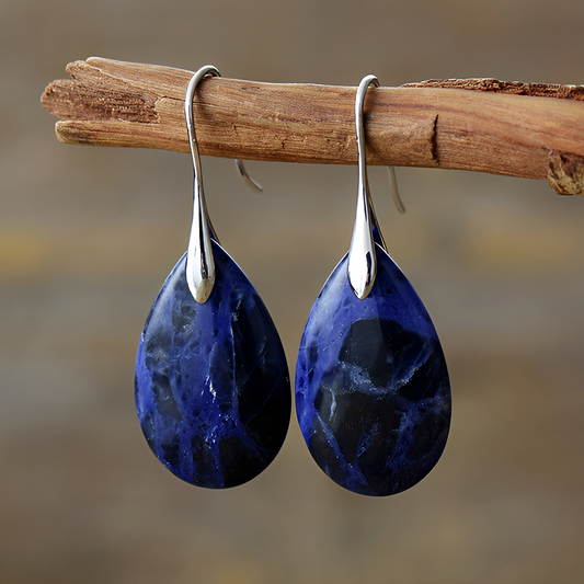 Kris – Boucles Vintage Chic Pierre Bleue